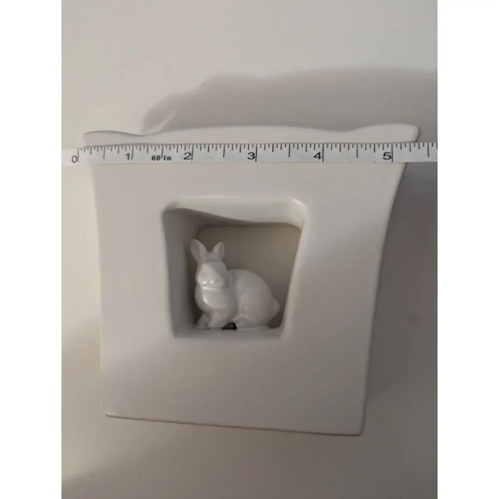 White Hiding Bunny Vase Seasons of Cannon Falls